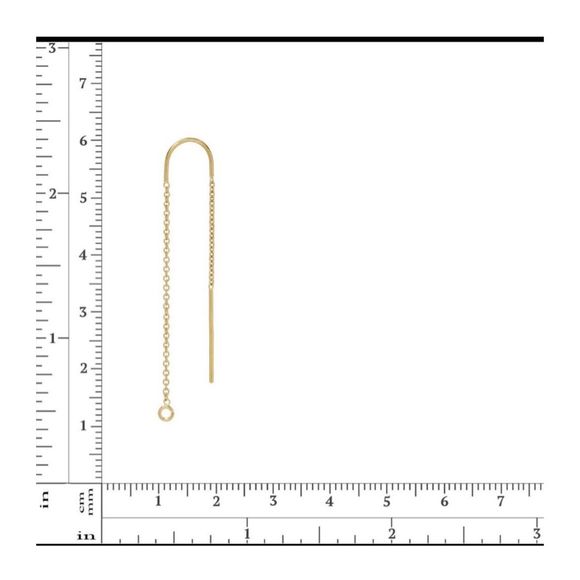 488. Gold filled threader earrings Austrian Crystal ￼Red Magma - Picture 3 of 6